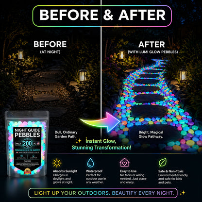 💥LAST DAY SALE 71%OFF💥🌈Colorful Glow-in-the-Dark Garden Stones