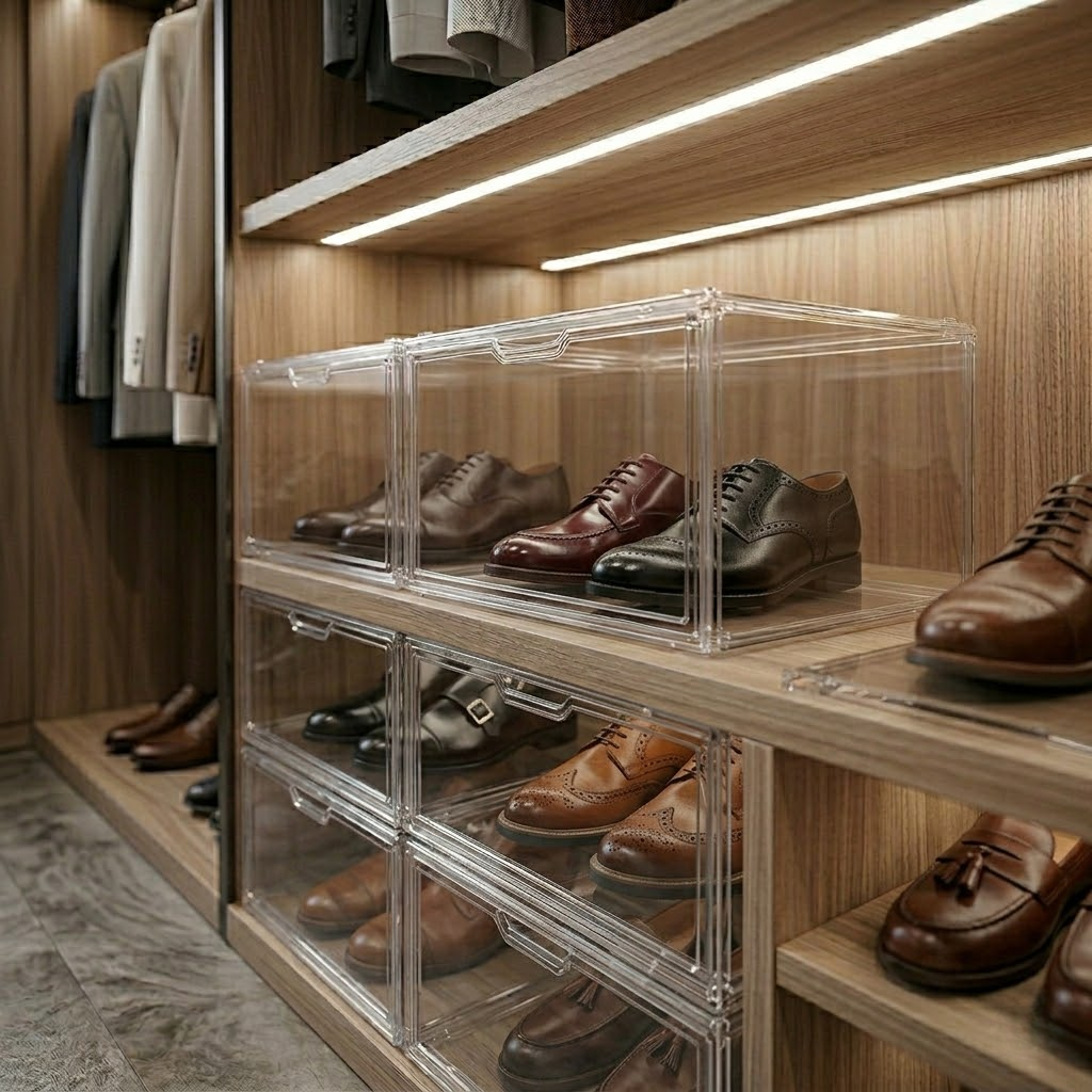 Acrylic Side-Opening Shoe Box