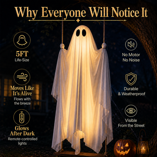 👻 Light-Up Hanging Swing Ghos