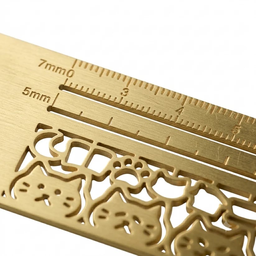 🐱✨ 50% OFF Cute Hollow Cat Brass Bookmark Ruler 📏 | 2-in-1 Gift for Book Lovers