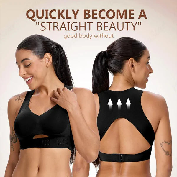 [Postural correction] Women's Beige Wireless Bra, Soft Breathable Non-removable Moulded Cups