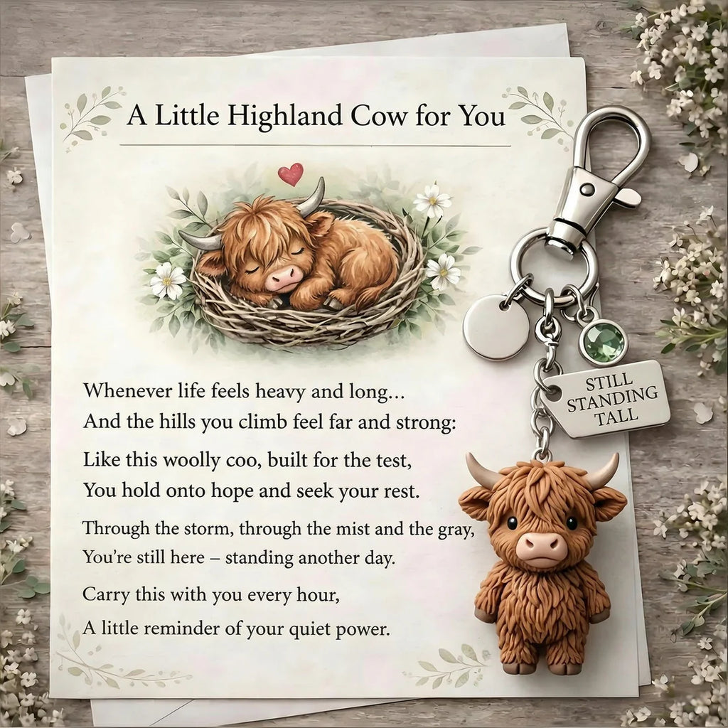 🐮A Little Highland Cow For You Keychain: Your Daily Reminder of Quiet Strength 🐮