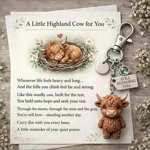 🐮A Little Highland Cow For You Keychain: Your Daily Reminder of Quiet Strength 🐮