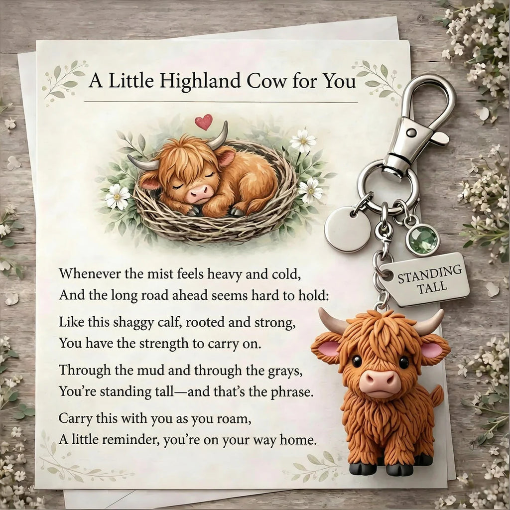 🐮A Little Highland Cow For You Keychain: Your Daily Reminder of Quiet Strength 🐮