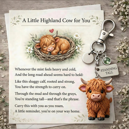 🐮A Little Highland Cow For You Keychain: Your Daily Reminder of Quiet Strength 🐮